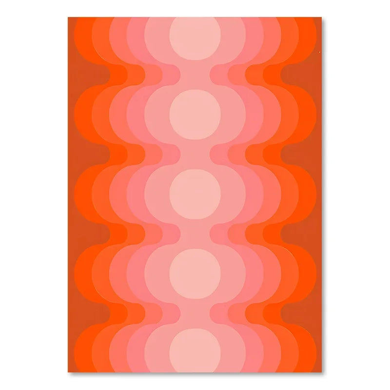 DecorBites™ Sunset Retro Stripes Art Prints Set