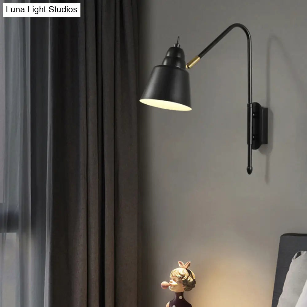 DecorBites™ Swivel Shade Wall Mount Light - Sleek Metal Bedside Reading Lamp with V-Shaped Arm