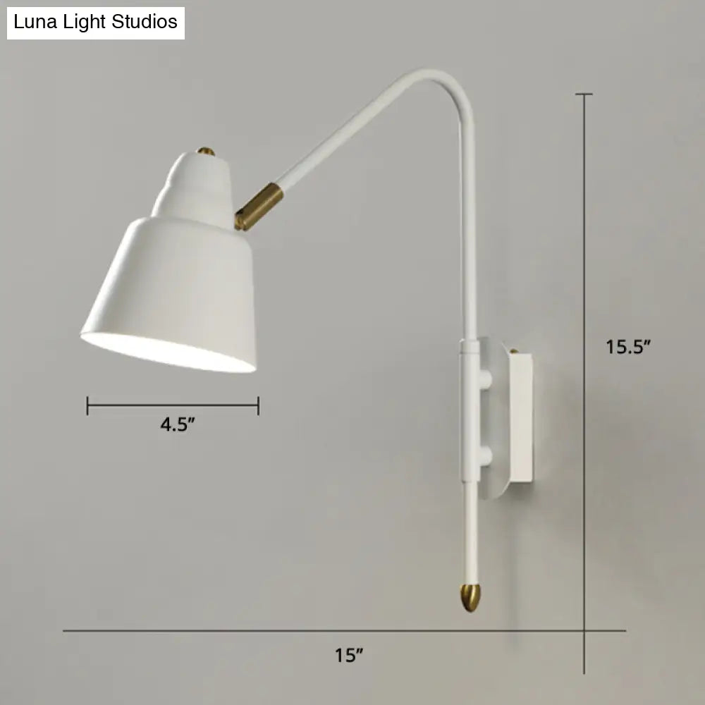 DecorBites™ Swivel Shade Wall Mount Light - Sleek Metal Bedside Reading Lamp with V-Shaped Arm