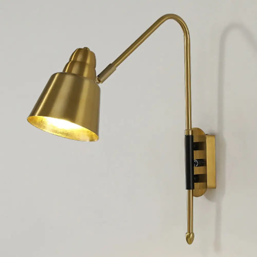 DecorBites™ Swivel Shade Wall Mount Light - Sleek Metal Bedside Reading Lamp with V-Shaped Arm