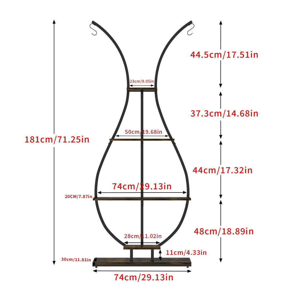 DecorBites™ Tall Metal Plant Stand with 5 Tiers