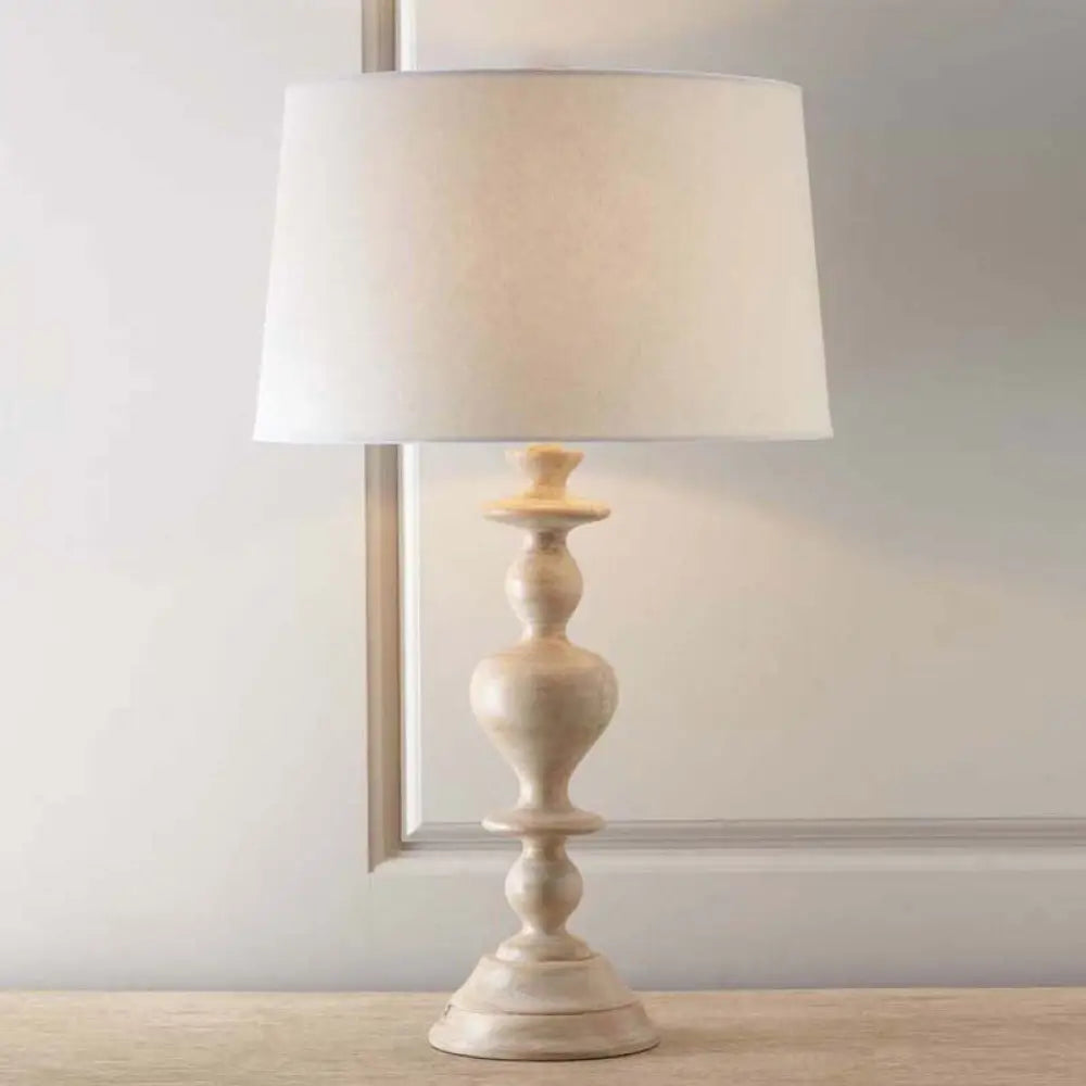 DecorBites™ Tapered Fabric Table Lamp: Sleek Baluster Base, Perfect for Bedroom Nightstands