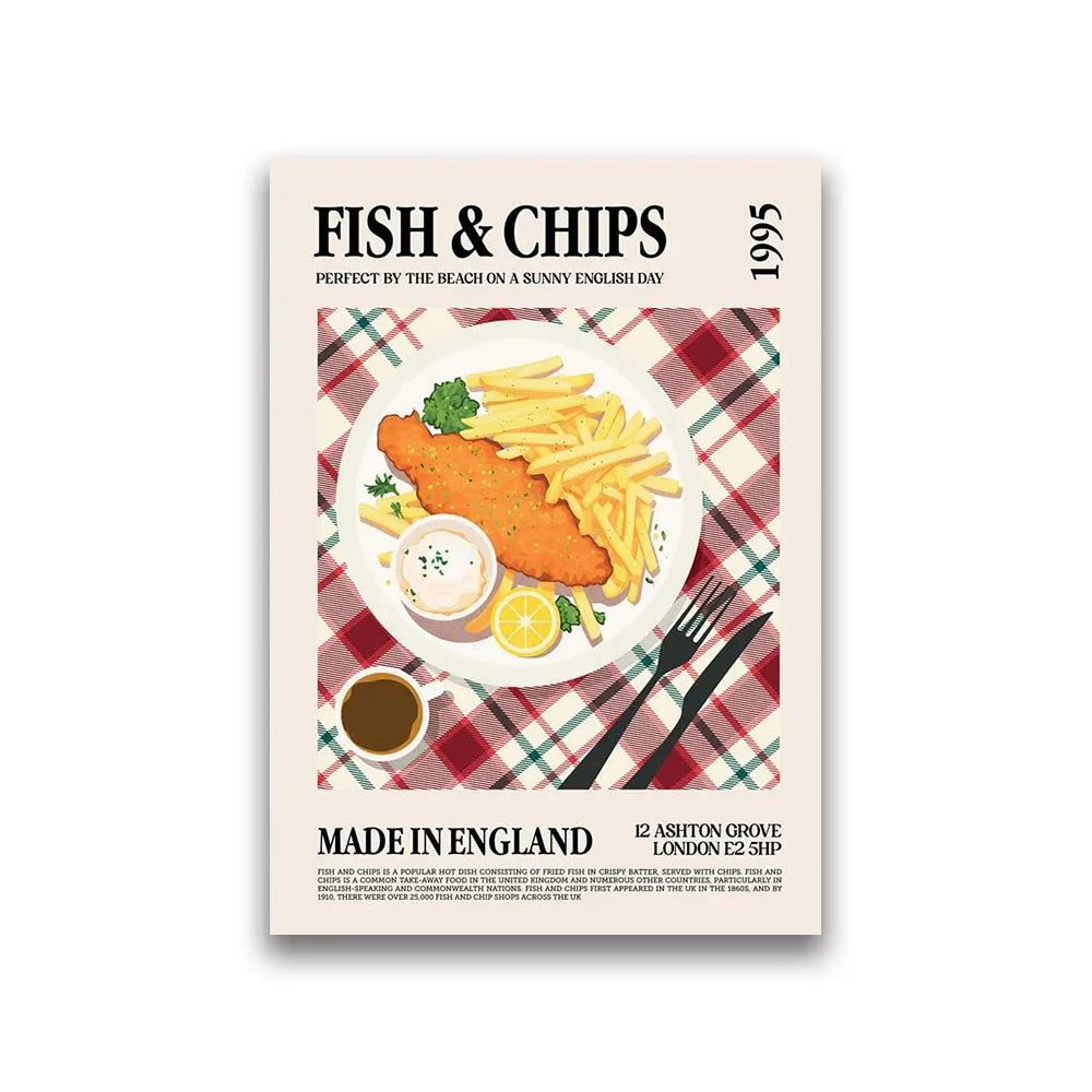 DecorBites™ Tasty World Cuisine Canvas Wall Art