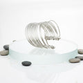 Stacked 19 Row Silver Cuff Bangle Bracelet Women’s Stylish Statement Jewelry
