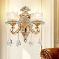 DecorBites™ Traditional 2-Light Crystal Wall Mount Lamp in Gold - Elegant Restaurant Wall Lighting