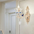 DecorBites™ Traditional Brass Wall Sconce Light with Crystal Flower Shade - Perfect for Living Room