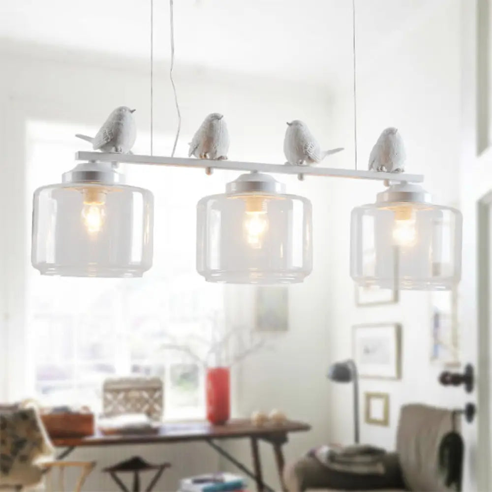 DecorBites™ Traditional Clear Glass Pendant with 3 Lights - Ideal for Dining Room or Kitchen Island Décor