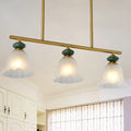 DecorBites™ Traditional Cream Glass Island Light with Gold Suspension - 3 Lights