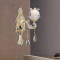 DecorBites™ Traditional Gold Semi-Open Flower Frosted Glass Sconce for Living Room Wall.