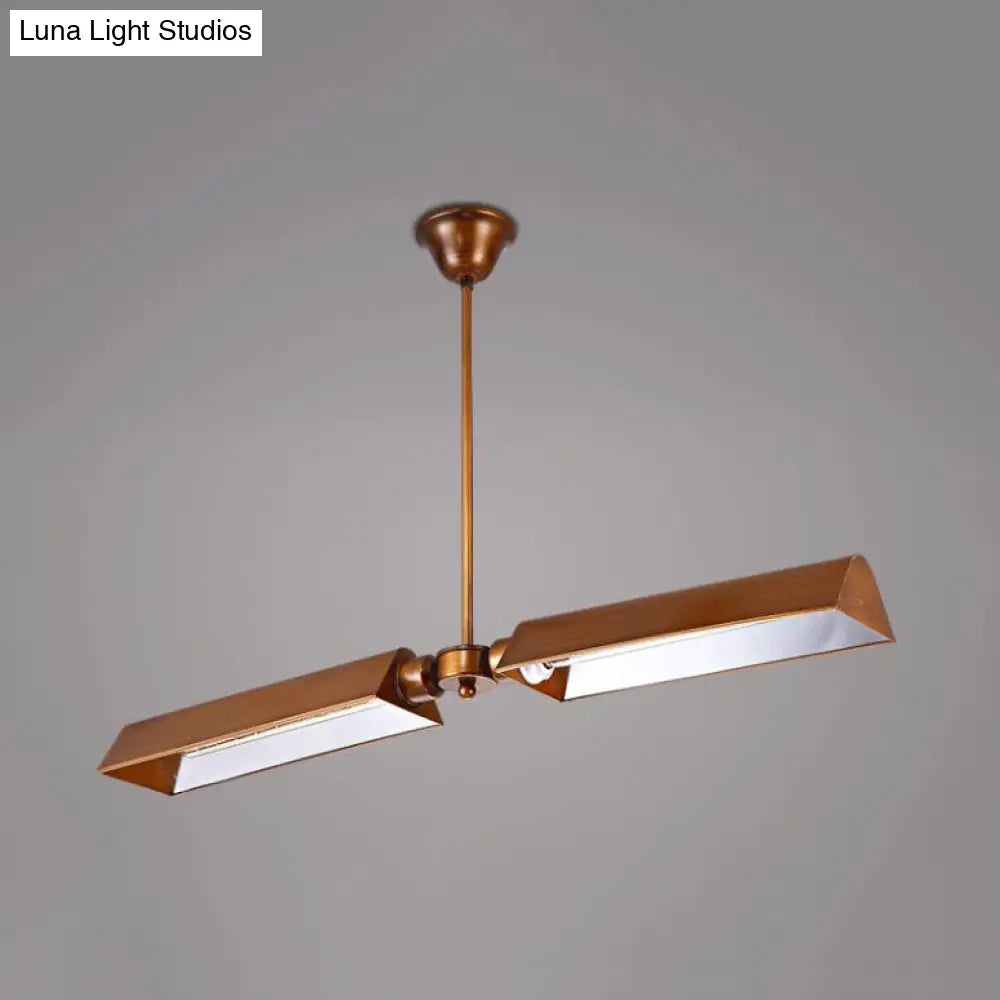 DecorBites™ Traditional Metal Triangle Pendant Light with 2 Lights - Grey/Gold - Perfect for Dining Rooms