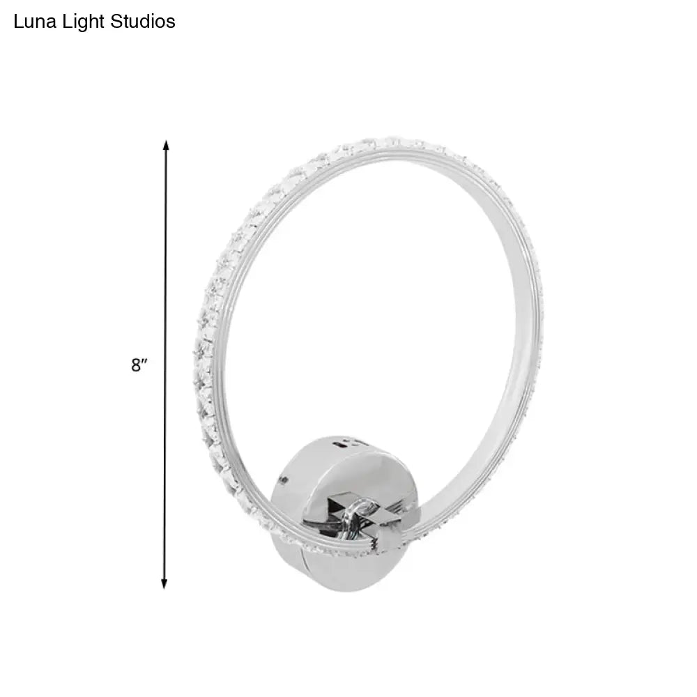 DecorBites™ Translucent Crystal Sconce Light - Modern LED Wall Lighting Fixture | Chrome Finish | 6"/8"/10" H