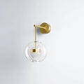 DecorBites™ Transparent Glass Bedside LED Wall Lamp in Gold - Minimalist Sphere Wall Hanging Light