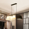 DecorBites™ Trapezoid Fabric Hanging Lamp - 3/5 Black and White Lights - Contemporary Island Light Kit