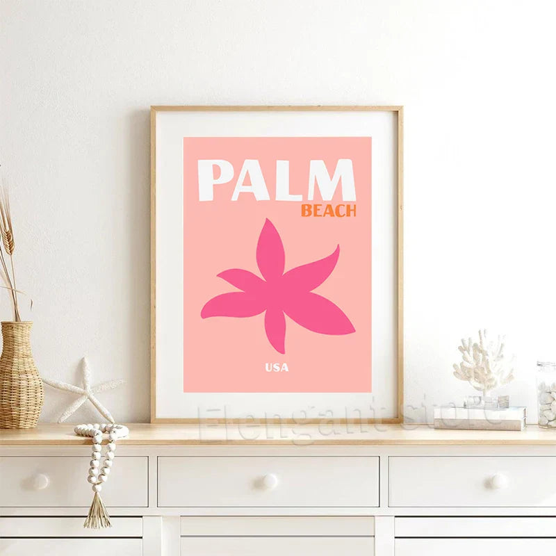 DecorBites™ Travel Posters Set: Miami, Bondi, Ibiza, Mykonos