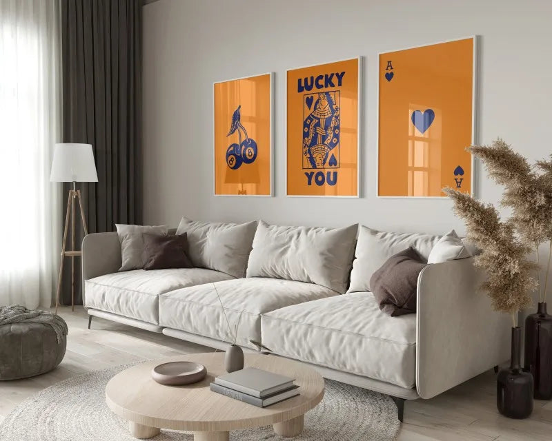 DecorBites™ Trendy 3-Piece Retro Wall Art Set - Queen of Hearts Theme