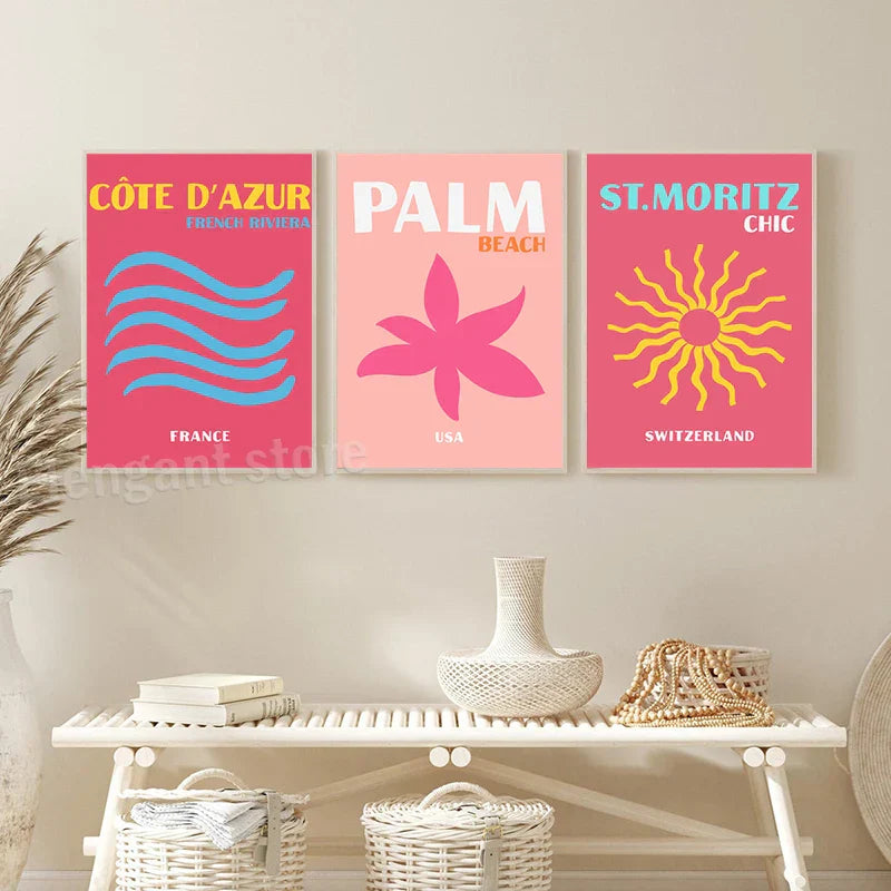 DecorBites™ Tropical Travel Posters Art Print for Home