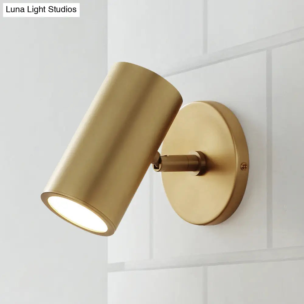 DecorBites™ Tube Brass Spotlight Wall Light - Postmodern Metal Reading Lamp for Bedroom