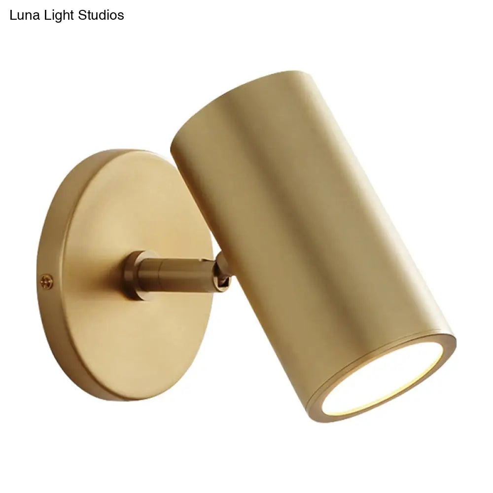 DecorBites™ Tube Brass Spotlight Wall Light - Postmodern Metal Reading Lamp for Bedroom