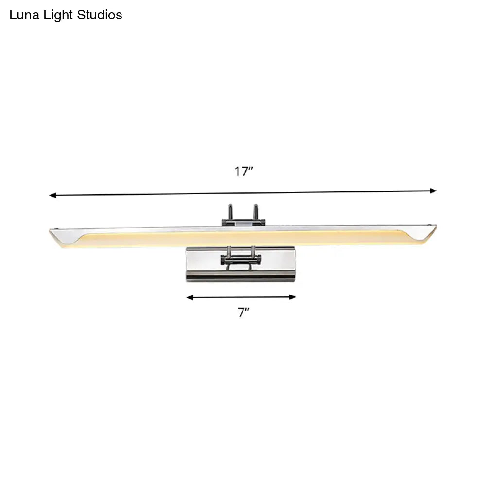 DecorBites™ Ultra-Thin LED Nickel Wall Lamp for Bathroom - Simple Style, Warm/White Light (17"/23" Width)