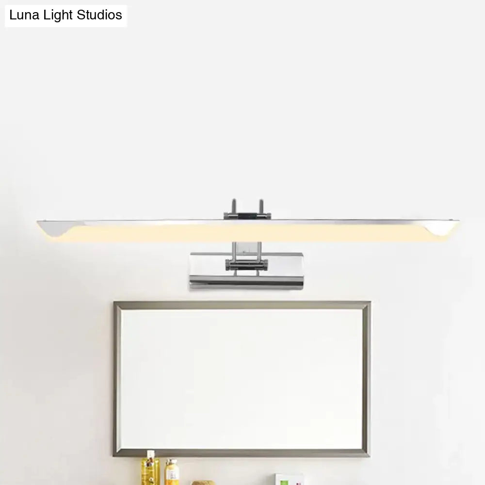 DecorBites™ Ultra-Thin LED Nickel Wall Lamp for Bathroom - Simple Style, Warm/White Light (17"/23" Width)