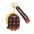 Bubble Pop Keychain Brown Dino Trendy Fashion Accessory