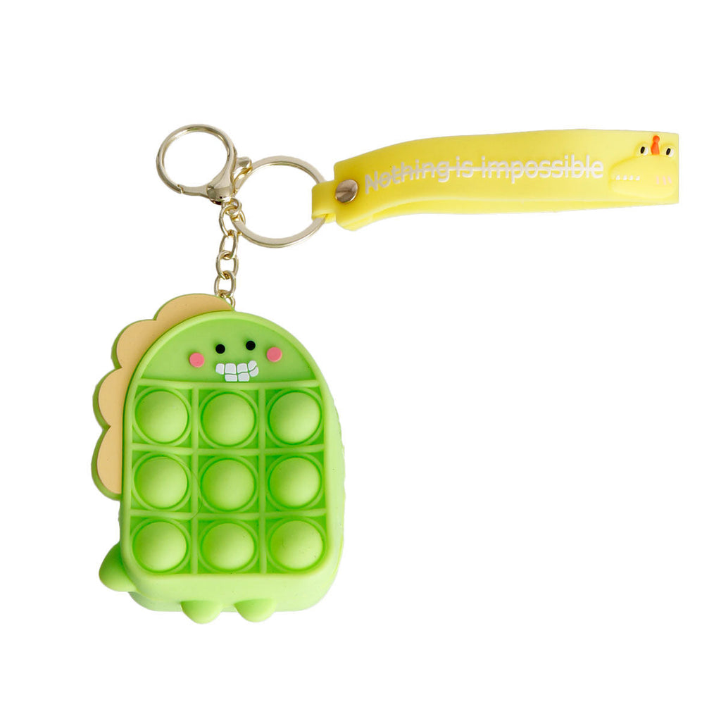 Bubble Pop Keychain Neon Green Dino Trendy Fashion Accessory