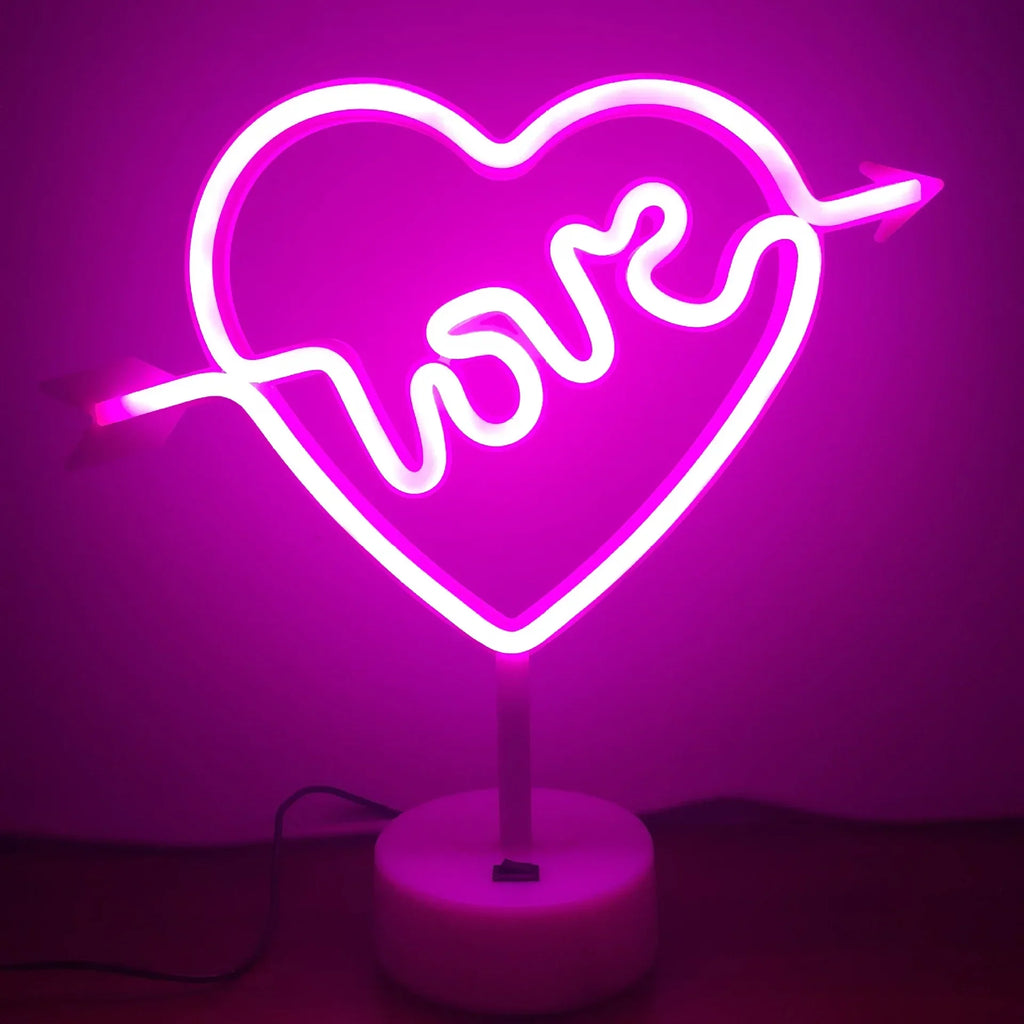 DecorBites™ USB LED Neon Sign Light Holiday Flamingo Night Lamp Xmas Party Wedding Decoration Home Gift cloud Heart Neon Light