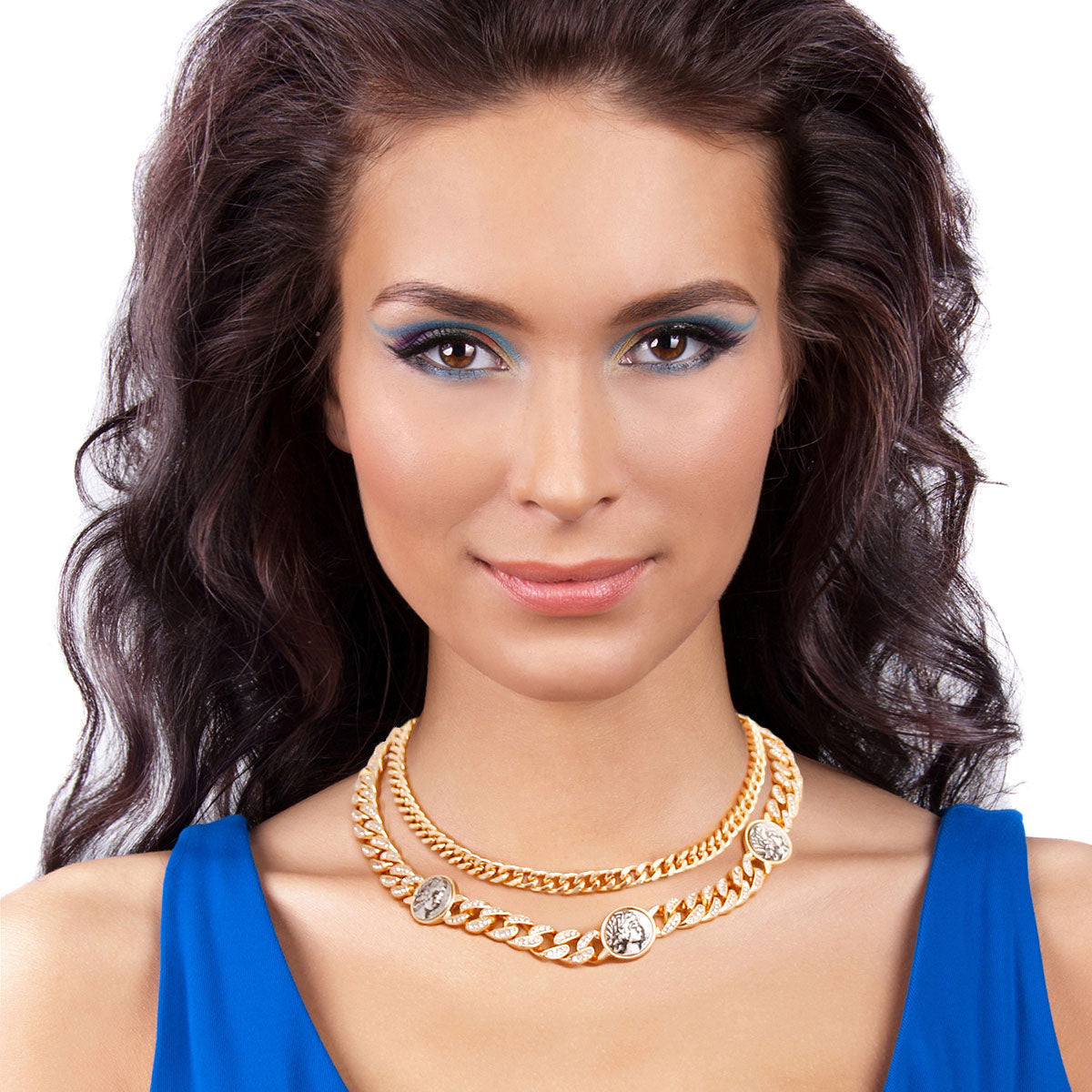 Cuban Chain Necklace Logo Luxe Stylish Statement Jewelry