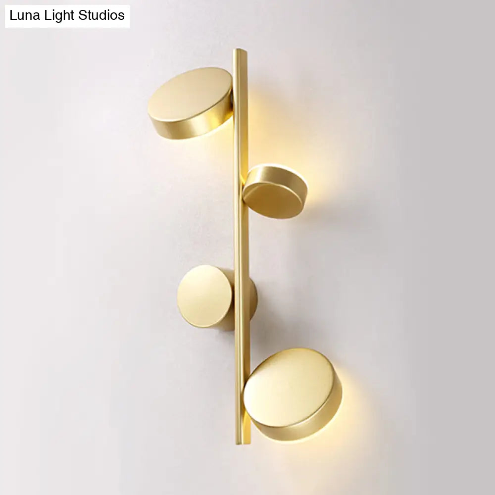 DecorBites™ Vertical Linear Sconce Light: Black/Gold Finish, Post-Modern Design with 3 LED Metal Wall Lamp Heads