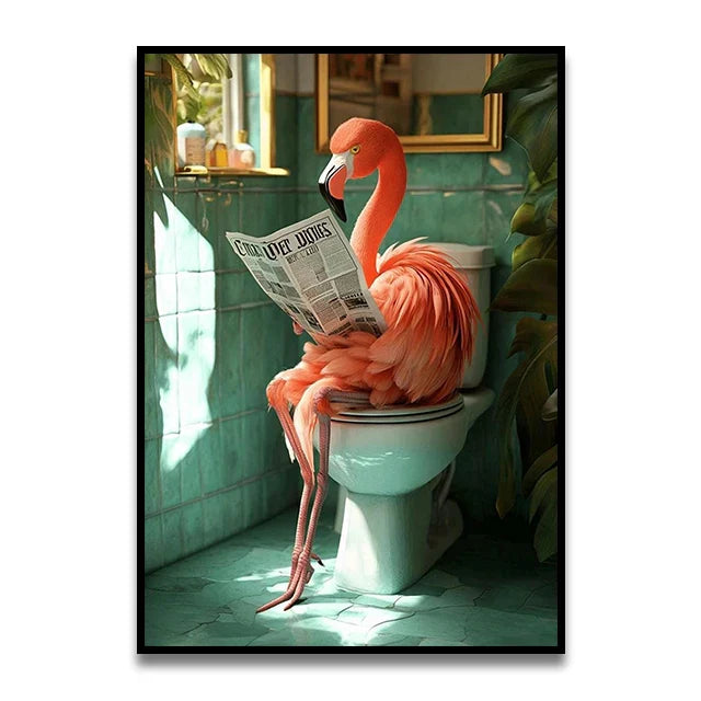 DecorBites™ Whimsical Cat Bathroom Wall Art Print