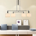DecorBites™ White Drum Shade Pendant Light Kit for Dining Room and Island, Set of 4