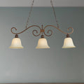 DecorBites™ White Glass Bell Pendant Light - Classic Island Lighting with 3 Lights for Dining Room