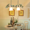 DecorBites™ White Glass Island Light - Elegant American Rose Restaurant Suspension Fixture