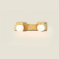 DecorBites™ White Glass LED Vanity Light with Wooden Backplate - Simplicity Globe Wall Sconce for Bathroom