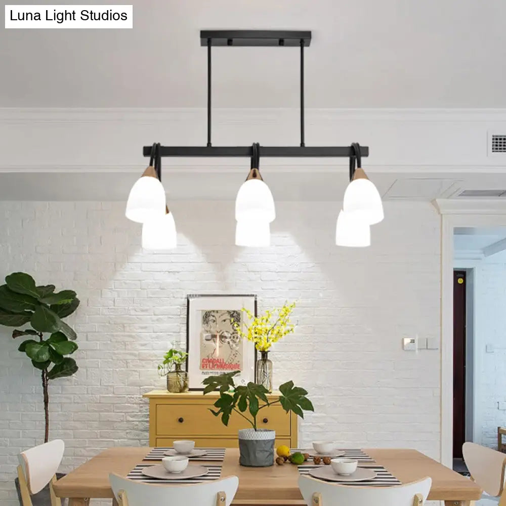 DecorBites™ White Glass Tulip Suspension Light – Modern Island Ceiling Fixture for Dining Room