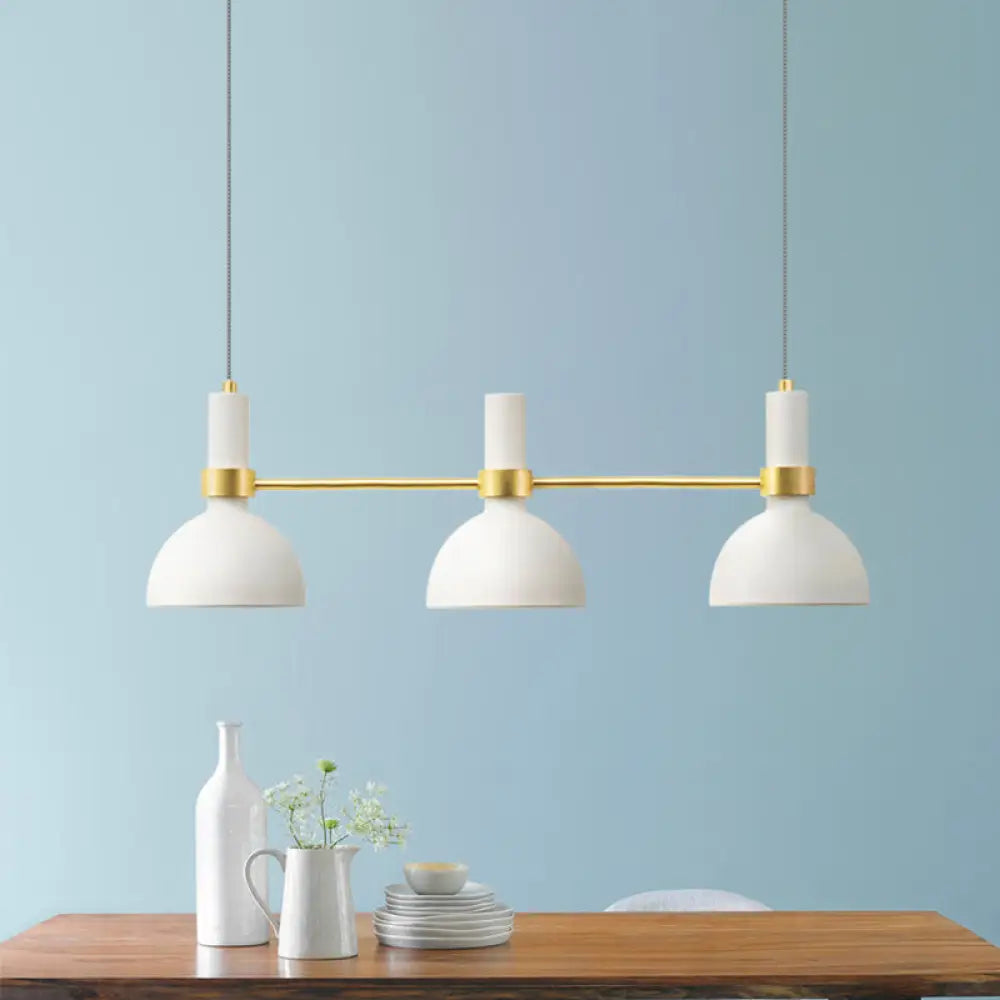 DecorBites™ White Metal Island Pendant Light with Modern 3 Downlights