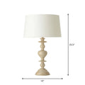 DecorBites™ White Resin Base Fabric Nightstand Lamp with Classic Tapered Design