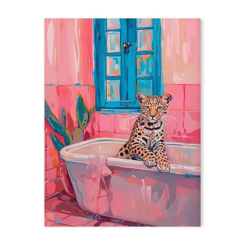 DecorBites™ Wildlife Bathtub Animal Canvas Wall Art