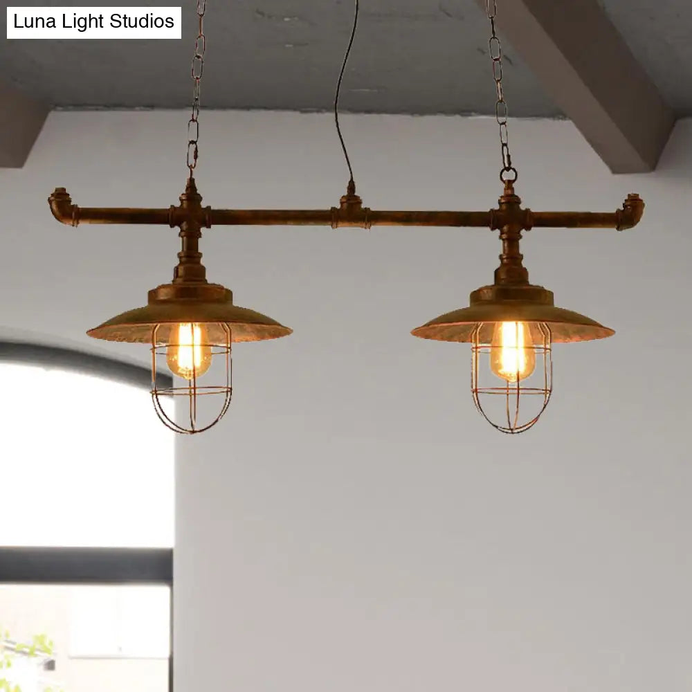 DecorBites™ Wire Guard Hanging Light with Pipe Design - 2-Light Weathered Copper Iron Island Lighting"

Note: While keeping the title concise for SEO purposes, it is important to maintain the essential product details in the improved title.