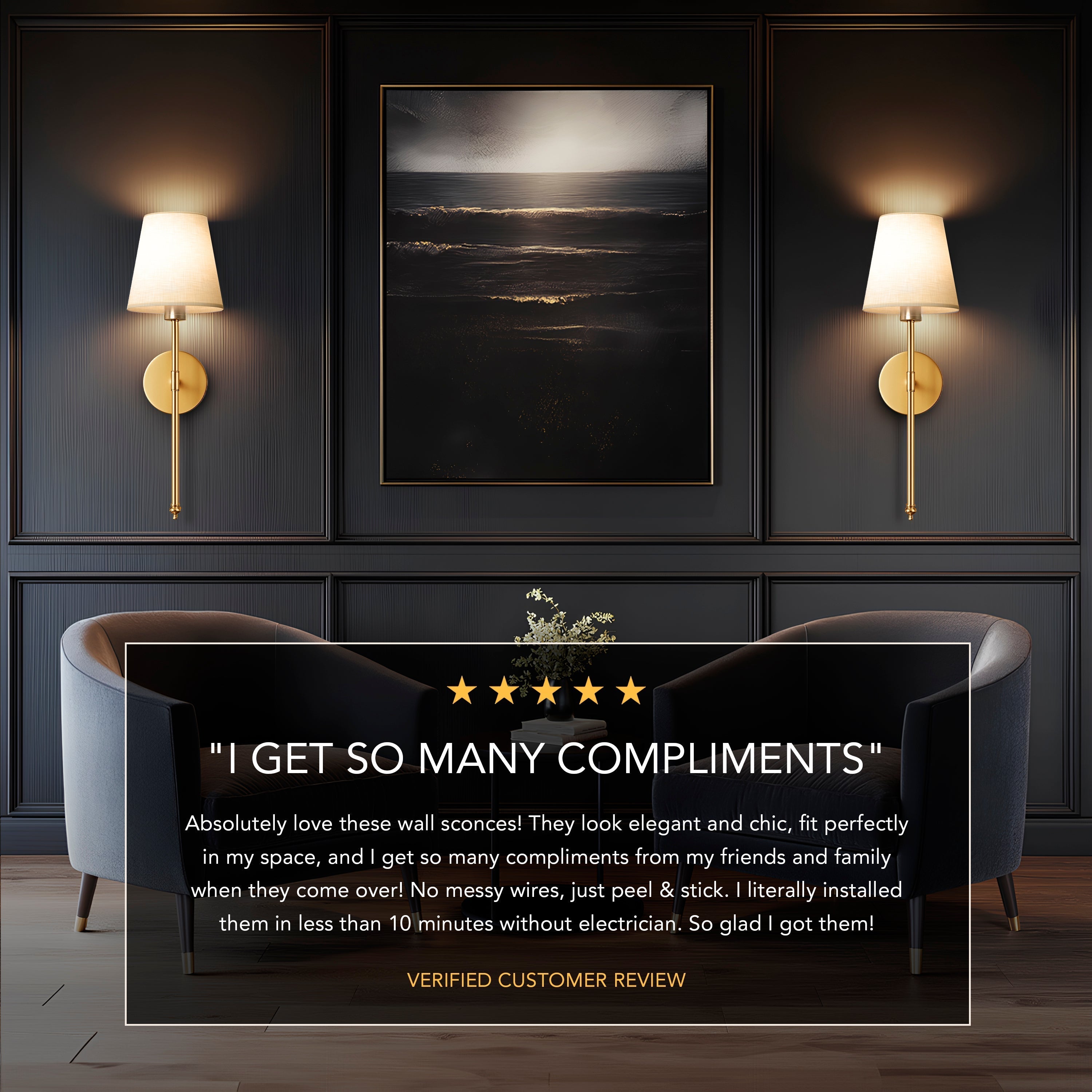 DecorBites™ WIRELESS WALL SCONCES (SET OF 2 )