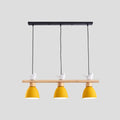 DecorBites™ Wood & Metal Macaron Bowl Pendant Light with 3 Lights for Island, Electric Socket