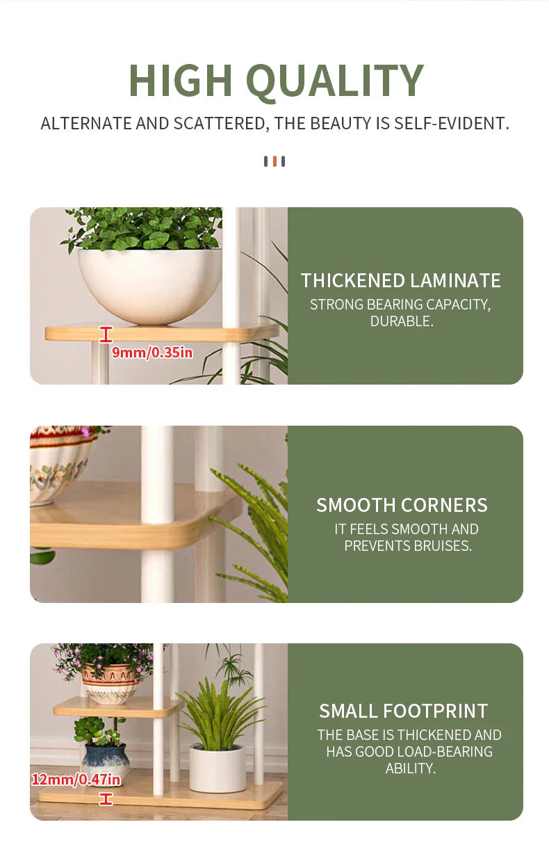 DecorBites™ Wooden Flower Plant Stand Shelf - 4/5/6 Tier