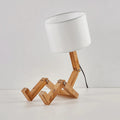 DecorBites™ Wooden Robot Shape Creative Table Lamp Indoor Study Fashion Reading Desk Lamp Nordic Modern Desktop Decorative Night Light
