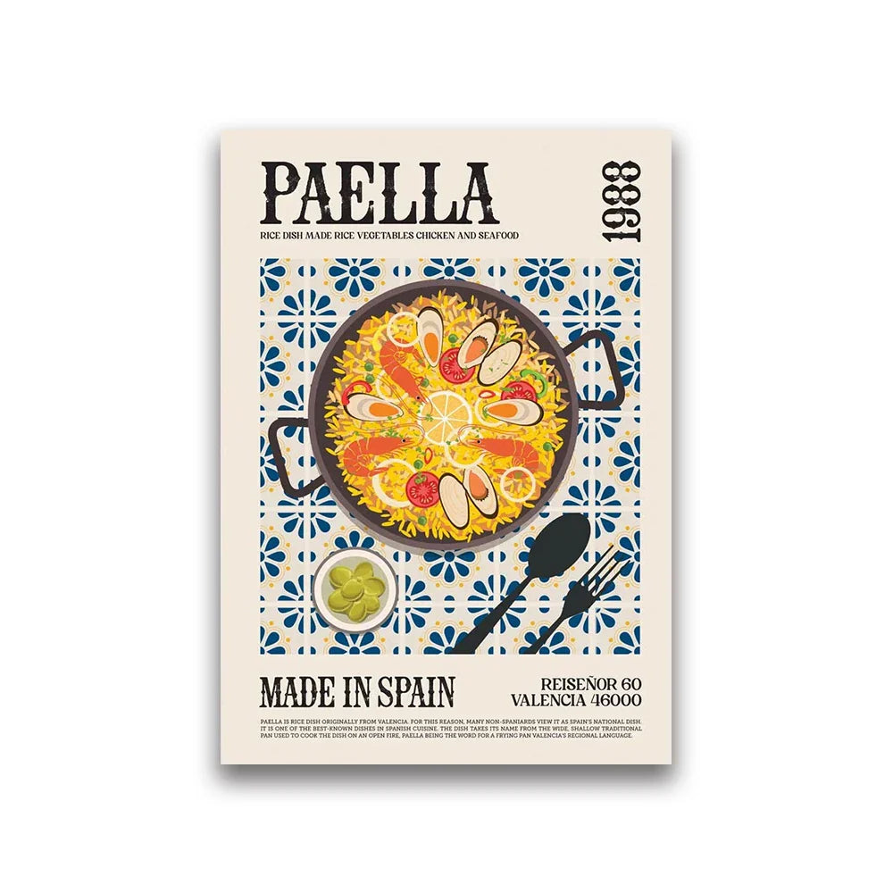 DecorBites™ "World Cuisine Canvas Print for Home Decor"