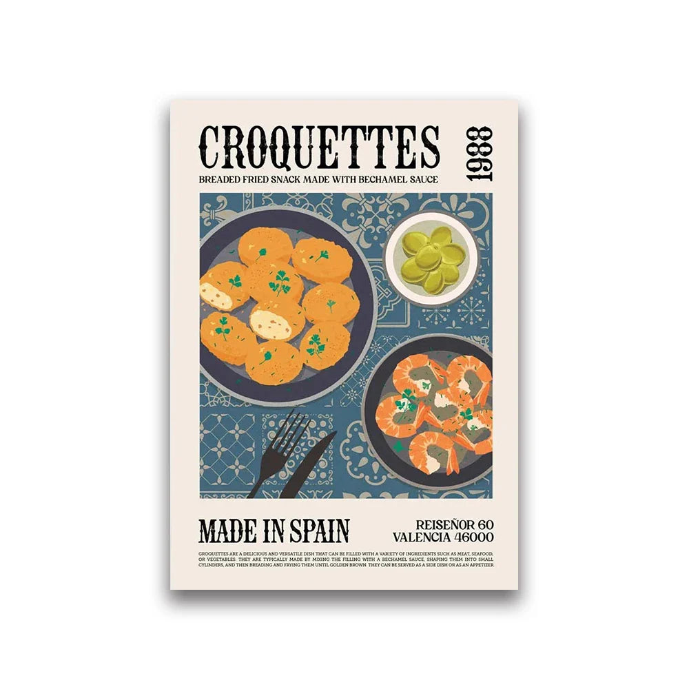 DecorBites™ "World Cuisine Canvas Wall Art Decor"