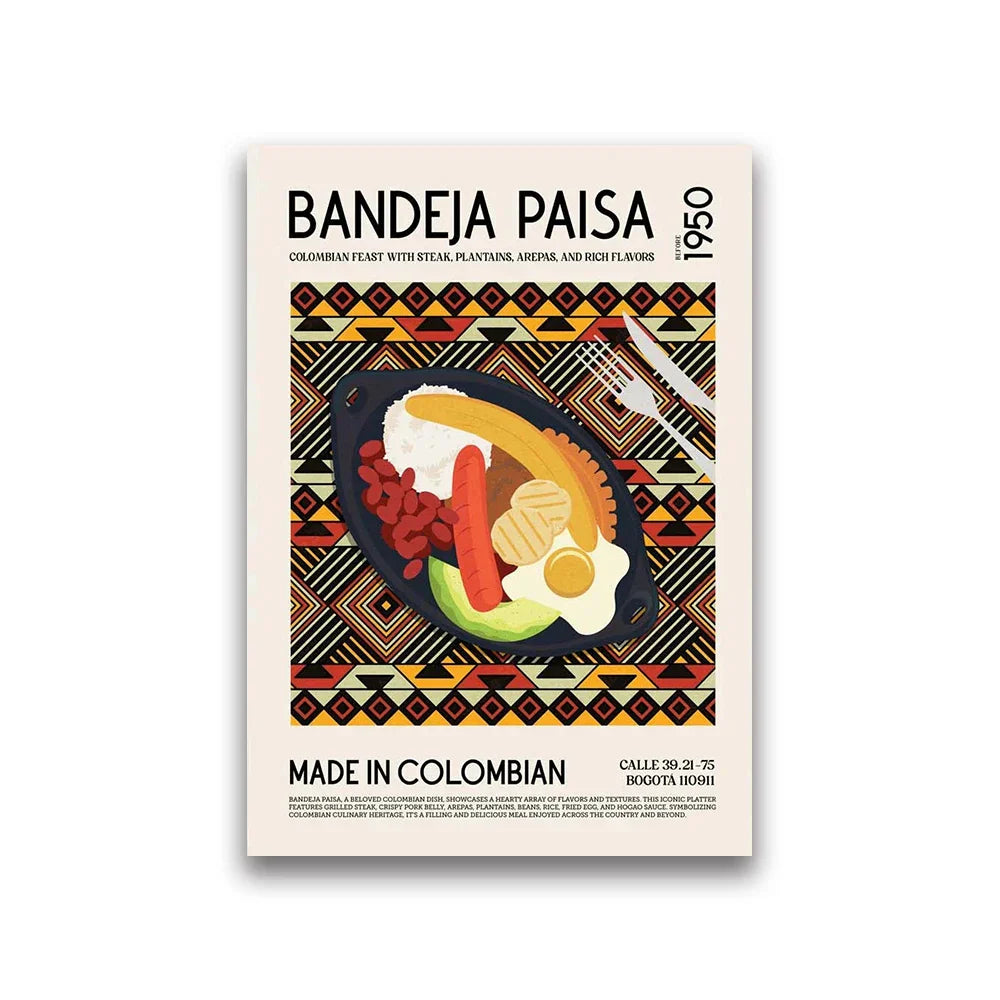 DecorBites™ World Cuisine Food Canvas Print Home Decor