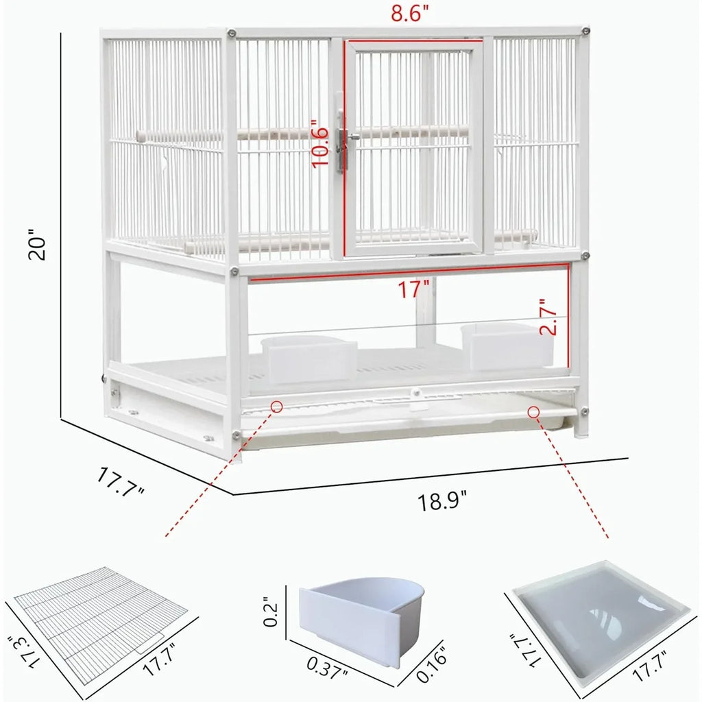 DecorBites™ Wrought Iron Bird Cage for Conures, Lovebirds - 30 Inch