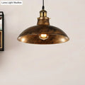 DecorBites™ Wrought Iron Dome Industrial Ceiling Fixture Pendant Lighting - 12"/14" Diameter, 1 Light - Weathered Brass/Black