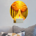 DecorBites™ Yellow LED Wall Mounted Lamp: Modern Autumn Avenue Acrylic Mural Light with White Arm