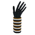 Arm Cuff Gold Beaded Monochrome Stylish Statement Jewelry